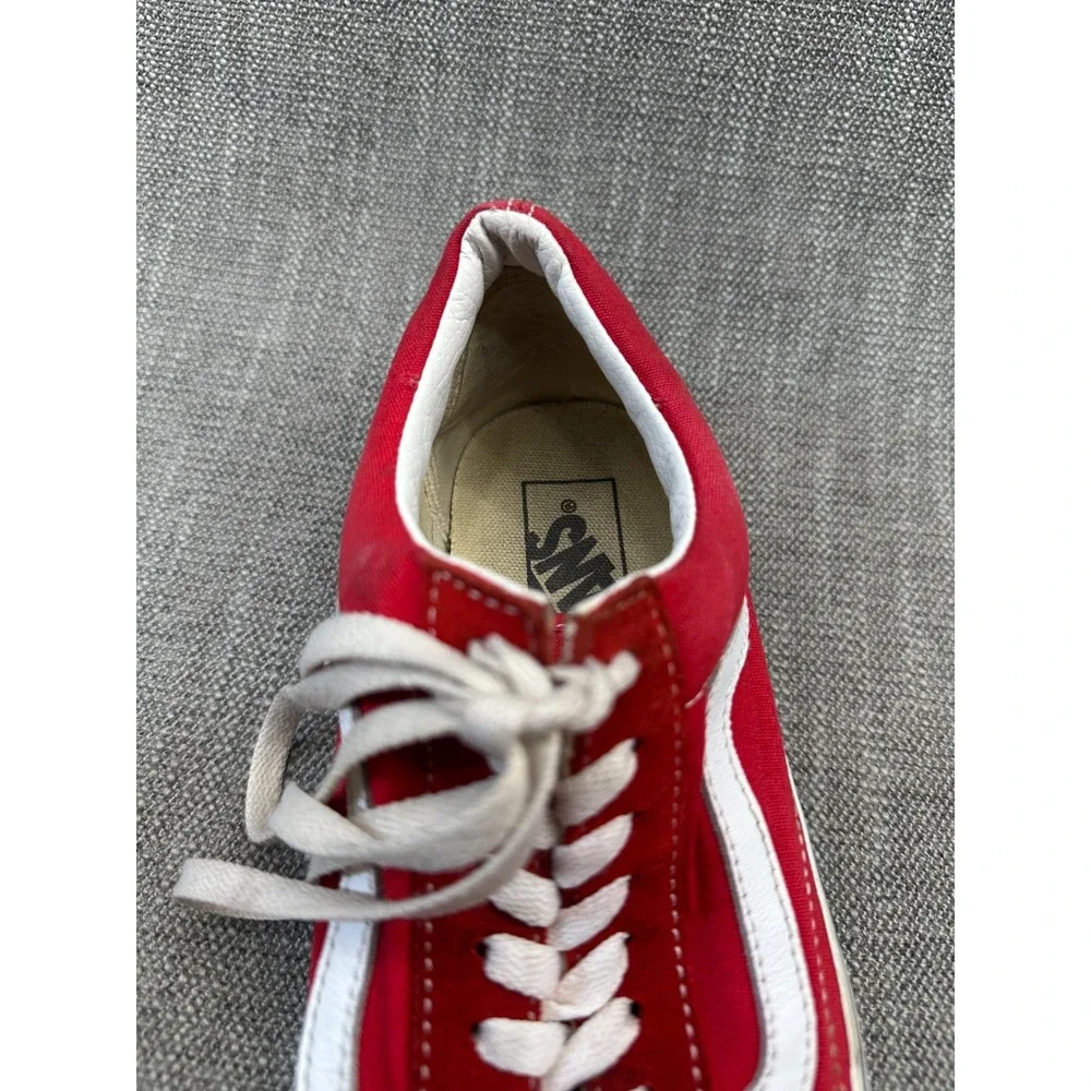 Vans Old Skool Unisex M7.5/W9‎ Skateboarding Shoes Red Suede Athletic Sneakers